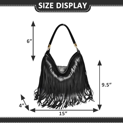 Bolso de hombro con flecos para mujer estilo retro miniatura 4