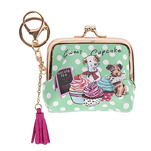 Bolsas, Luggage Nicole Lee Monedero estampado exclusivo con broche kisslock y llavero Color Emily Travels Europe