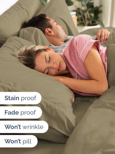 Image of Extra Deep Pocket Queen Size Sheet Set - Breathable & Cooling - Khaki