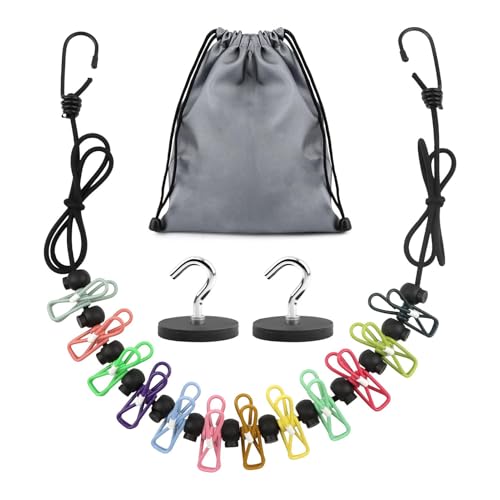 Magnetic Clothesline for Cruise Ship Cabin, Rubber Coated Non-Scratch Magnets, Approved 2025 Cruise Essentials Clothes Drying Rack Travel Clothesline for Outdoor (Color:Black)