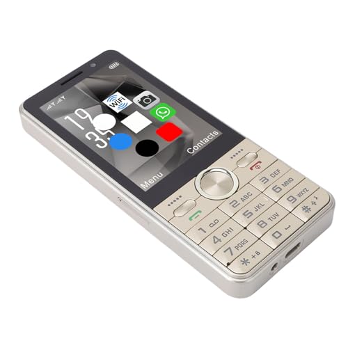 Denash Teléfono con Teclas Grandes Desbloqueado 4G, Pantalla Táctil HD, WiFi, Bluetooth, SIM Dual, Compatible con Todas Las Edades (Gold)