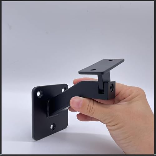 Lpet 4Pack Stair Railing Bracket Adjustable Wall Mounted Handrail Brackets Heavy Duty Black Square Handrail Bracket #TOP2