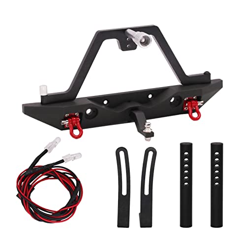 Pistro Cnc Front Rear Bumper With Light For Axial Scx10 Scx10 Ii 90046 90047 Trx4 1:10 Scale Climbing Truck Crawler Buggy Car Hobby Model Spare Diy Parts - Rear Bumper #TOP29