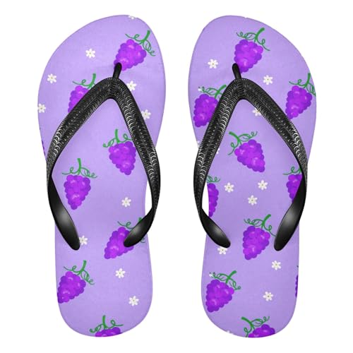 Burbuja Grape Flip Flops for Women Men, Soft Thong Sandals Rubber Slippers for Pool Beach Essentials