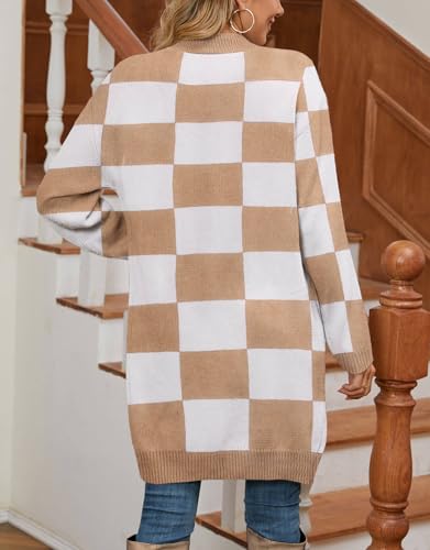 Image of Alsol Lamesa Women's Long Sleeve Cute Cardigan Sweaters V Neck Open Front Ribbed Knit Heart Sweater Coat