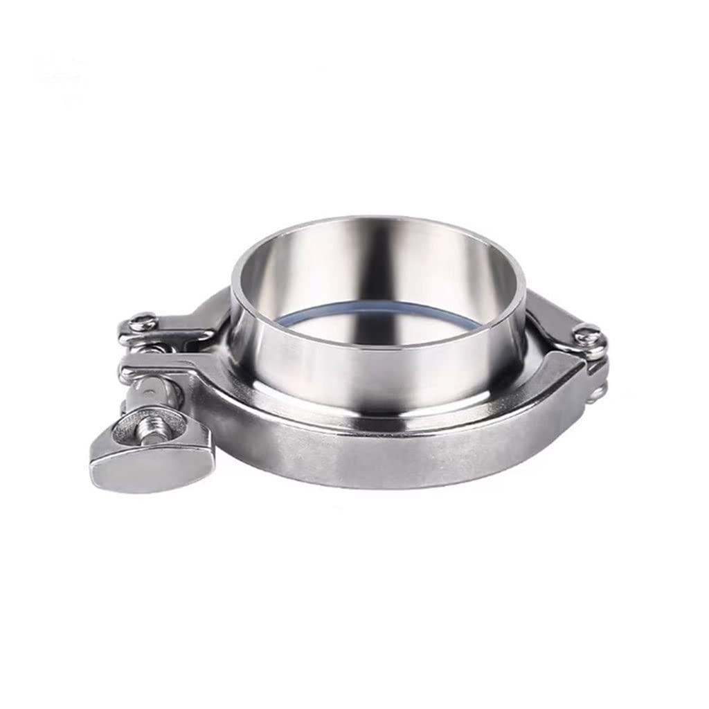 Juego de unión de férula de soldadura sanitaria de acero inoxidable 304, diámetro exterior de tubería de 19 mm a 168 mm con triple abrazadera, tapa final y junta de silicona(133mmx145)