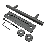 Natural Goods Berlin 1x SCHIEBETÜR-HANDGRIFF Barn Door Hardware, Metall, matt Schwarz pulverbeschichtet, Scheunentor, Küchentür, Raumtrenner, Türgriff (Standard, Schwarz matt)