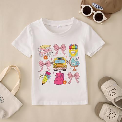 Image of Ritatte First Day of School Shirt for Girls Kindergarten 1st 2nd Grade Back to School T-Shirt Kid Cute Graphic Preschool Tees