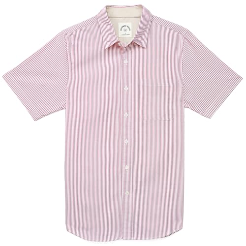 Image of Dubinik Mens Short Sleeve Button Down Shirts Soft Breathable Summer Vintage Regular Fit Lightweight Men's Casual Shirt