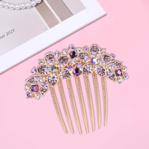 Image of Hair Clips 7 Claws Hair Clamp Non-slip Comb Rhinestone Hairpins Pearls Design Women Hair Clips Rhinestone Hair Clip Gift for Women Ladies Gift
