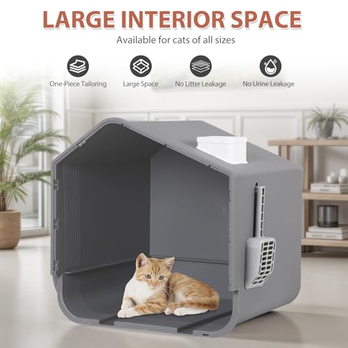 Arenero cubierto para gato grande Nouva gris miniatura 2