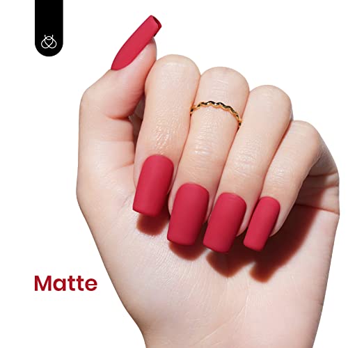 Image of Beetles Red Gel Nail Polish - Cherry Mocha, 15ML Burgundy Red Gel Nail Polish, Soak Off Holiday Nails Art Manicure Salon DIY Design UV Nails Lamp Needed
