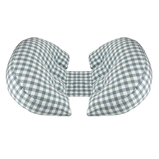 AILELAN Pregnancy Pillow, Maternity Side Sleeping Pillow Double Wedge for Body, Belly, Back, Knees Support (Blue)