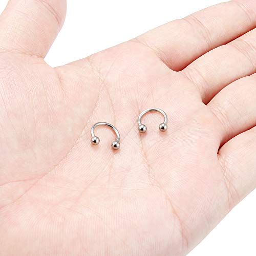 Image of SCERRING 2-8PCS 16G G23 Titanium Horseshoe Septum Ring Nose Rings Hoop Helix Daith Cartilage Tragus Earrings Nipple Eyebrow Body Piercing Jewelry 8mm 10mm 12mm 14mm