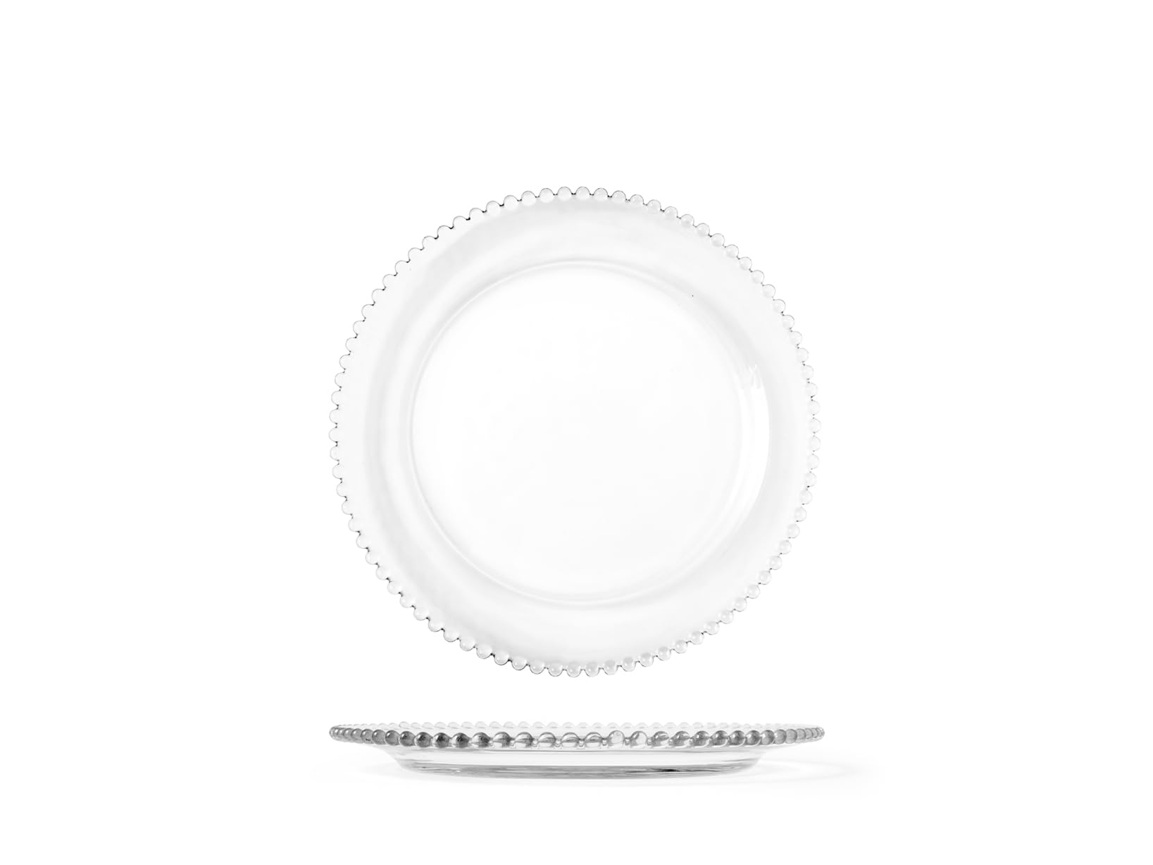 H&H Set 12 Piatti Vetro Tondo Collier Cm18,5