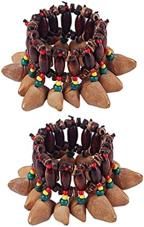 MILISTEN 2pcs Nuts Shell Bracelet frican Tribal Style Nuts Shell Bracelet Nut Handbell Percussion Accessories Musical Instrument for Women