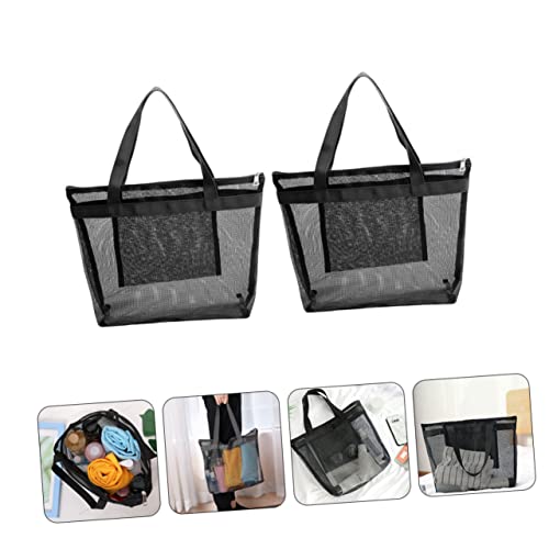 GALPADA 2pcs Mesh Beach Tote Bag Hollowed Out for Women Lightweight and Design for Swimming Gym and Shopping Activities3