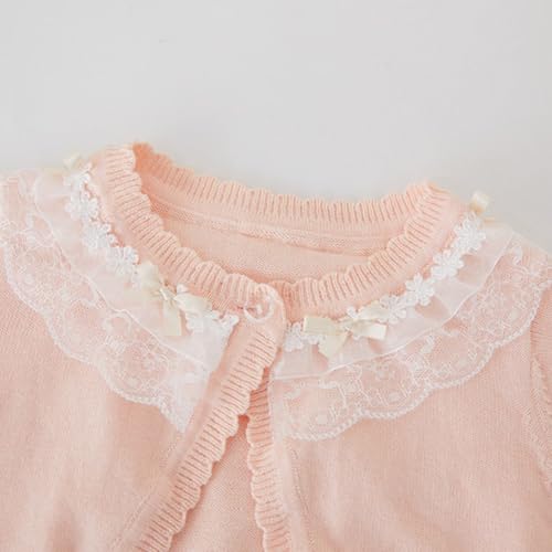 Girls Cardigan Knit Long Sleeve Cropped Open Front Button Sweater Cute School Uniform Back to School Clothes Size 10-122