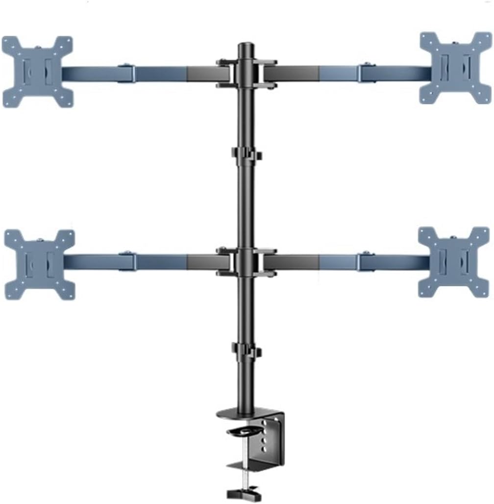 Four-Screen Monitor Stand Robotic arm Two-in-one Computer Desktop Cantilever Mobile Base Without Punching one for Two(Clamp Table Style)