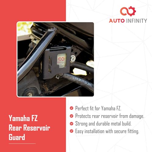 Image of Auto Infinity Rear Reservoir Guard Compatible With Yamaha FZ|FZ-X (Updated) (Black, Pack of 1)