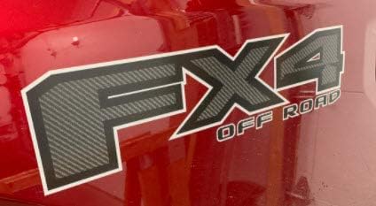 Miniatura 2 de Decal Mods FX4 - Calcomanías de fibra de carbono, diseño negro con borde ligero para Ford F250 F350 (2017-2020) - FCFB [Juego de 2]