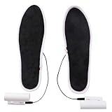 Clicitina Winter 3000mAh Heizschuhe Batterie waschbare Einlegesohlen Elektrische warme Einlegesohle Wintersportgeräte Qa709 (black, M)