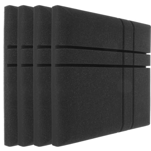 UPKOCH 4 Pièces Panneau Acoustique Panneau De Mousse Insonorisé Noir Cales De Insonorisées Résistant Au Feu Carrelage De Rembourrage Insonorisé Panneau De Plafond Mural 3D