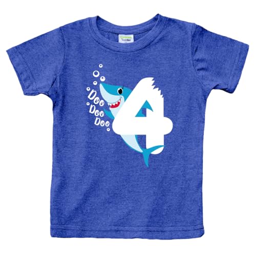 4th Birthday Shirt boy Shark Four Year Old Toddler Tshirt 4 Years t Boys tee Fourth Bday Outfit