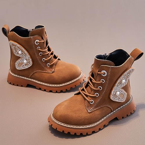 Ankle Boots for Girls Winter Fashion Lace Up Booties 2025 Warm Zip Up Leather Boots for Little Kid Big Kid4