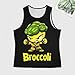 Kung Fu Broccoli Mens Tank Top Gym Muscle Tee Sleeveless Sports Bodybuilder T-Shirt Beach L