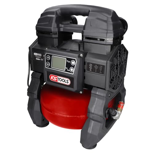 KS Tools 165.0816F - Compresor portátil silencioso 5L con batería