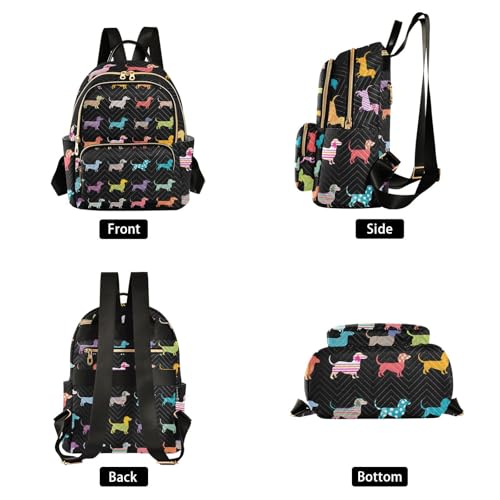 Image of ALAZA Funny Dachshund Dog Puppy Women Backpack Purse Ladies Fashion Shoulder Bag Daypack Travel Bag 7.5L