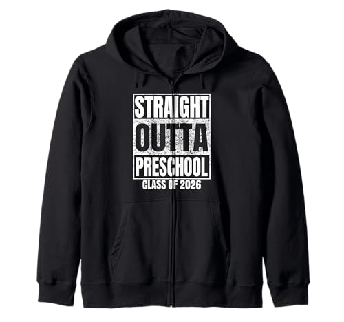 Straight Outta Preschool Graduate Class 2026 Graduation Sudadera con Capucha