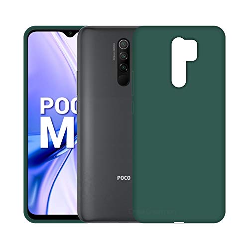 Image of Case Creation Luxurious OG Series for Xiaomi Poco M2 Case Cover,Anti-Dirty Slim Case Frosted Matte Cute Candy TPU Raised Bezel (Splash of Color) Back Cover for Poco M2 -Lake Green