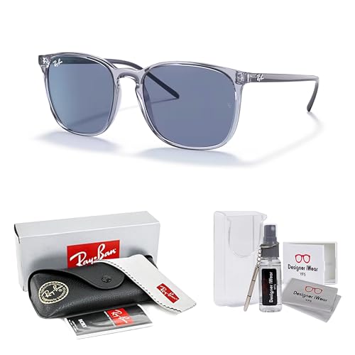 Ray-Ban RB4387 Square Sunglasses for Men for Women +BUNDLE with ACCESSORY EYEWEAR KIT2