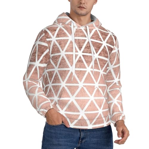 Sweat à capuche en polaire classique imprimé homme fond or rose doux