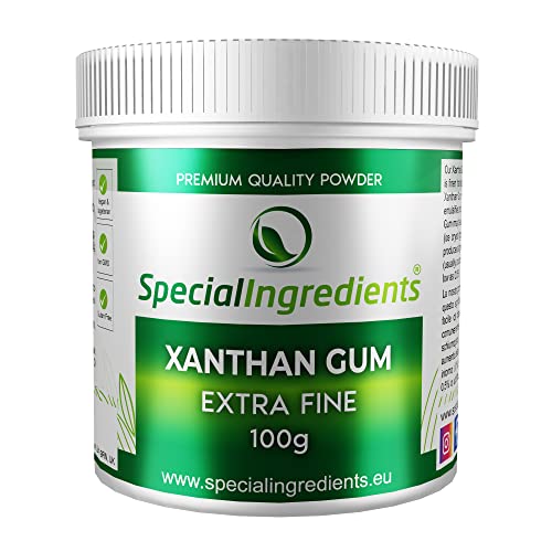 Special Ingredients Gomma di Xantano In Polvere 100 g - E415 - (Etichette e istruzioni in Italiano) - Gluten free, adatto a vegani e vegetariani, privo di OGM - Confezione riciclabile