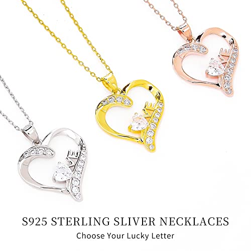 Naixio Love Heart Necklaces For Women Girlfriend 925 Sterling Silver Pendant Necklace With 5A Cubic Zirconia Anniversary Birthday Valentine's Day Jewelry Gifts For Wife Girls Mother Friend (Rose Gold(Heart Necklace)) #TOP4
