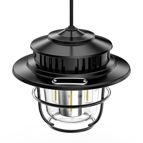 Lámpara LED de camping, 4 modos de iluminación, lámpara de camping, recargable, IPX4, resistente al agua, para camping, camping, pesca, senderismo, corte de energía, emergencia