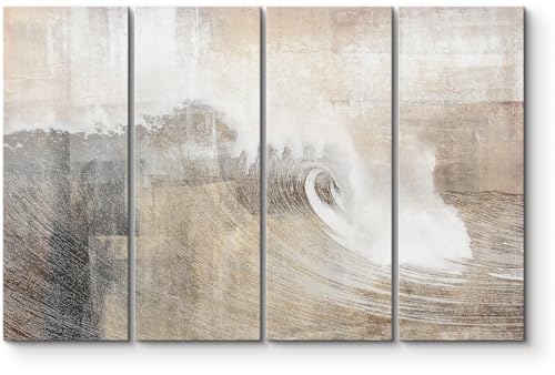 MUDECOR Canvas Print Wall Art Gray & Tan Color Block