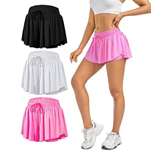 Leftear Flowy Shorts for Women Gym Yoga Athletic Workout Running Tennis Skirts Spandex Cute Clothes Casual Summer 3Pack