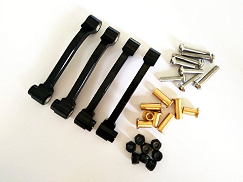 Aluminum Radius ARM -4PCS Set Black for RC CAR 1/14 Tractor Truck King Knight Hauler R620 Man TGX