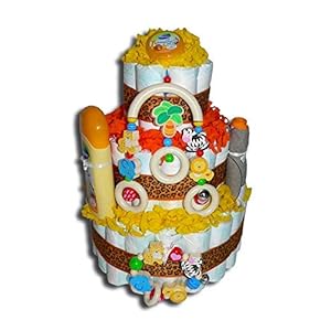 Afrika Safari luiertaart voor jongens of meisjes, neutraal babycadeau, babyshower, babyshower, doop, geboorte.