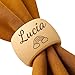 Portatovaglioli Rotondi In Legno Personalizzati Per Tavoli Nuziali, Portatovaglioli Con Nome Inciso Su Misura, Decorazioni Per Tavoli Da Pranzo Per Feste In Casa, Battesimi Natalizi/compleanni(5Pcs) immagine