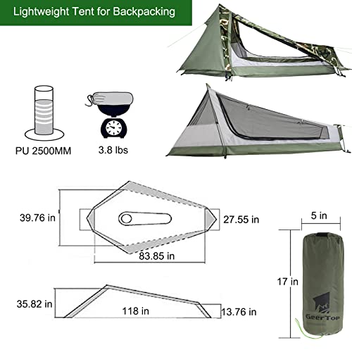GEERTOP 1 Person 4 Season Bivy Tent