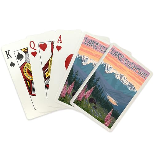 52 Naipes Poker Lake Cushman Washington Bear y Flores miniatura 2