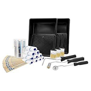 Ensemble de fibre de verre/fibre de verre avec rouleau de purge | 10 rouleaux de plastification | 5 gobelets de mélange | 3 pinceaux plats | Pour résine composite, GFK