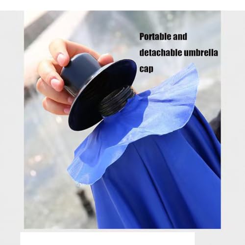 Sombrilla de patio cuadrada azul de 2m con 8 varillas para lluvia y sol 5