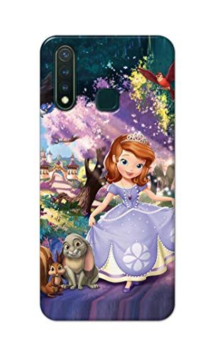 Image of PRINTFIDAA Cartoon Little Girl with Crown and Pet Animals Printed Designer Hard Case for Vivo Y19 / Vivo U3 (6.53 inch) Back Cover -(e) RPM1008