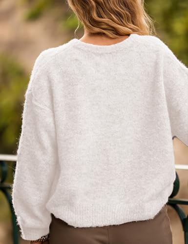 Image of Ynhonra Womens Cardigan Sweater Front Button Loose Y2k Long Sleeve Crewneck | Lightweight Knit Ribbed Hem